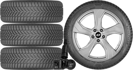 Новые колеса зима hyundai i30 pde goodyear 225/40r18tpms1 , фото