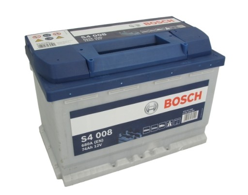 Аккумулятор bosch 12v 74ah/680a s4 p полюс стандарт 278x175x190 b13 , фото