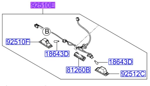 Набор огней подсветка плата rej hyundai tucson , фото