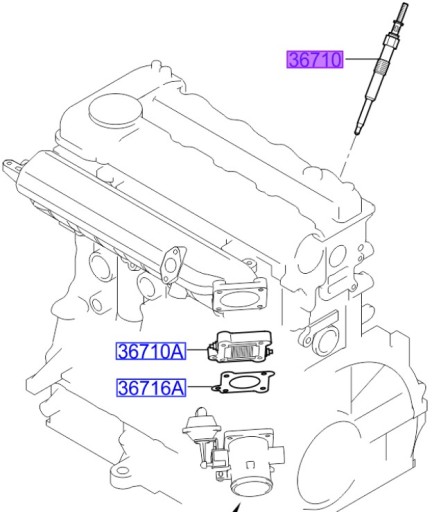 Свеча накала kia oe 367102a200 , фото