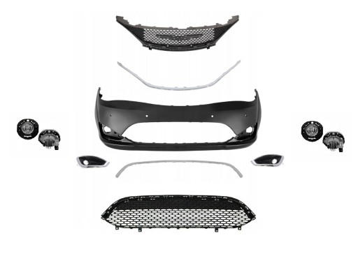 Chrysle pacifica 2017-2020 бампер переднее комплектный парктроники галогены лед , фото