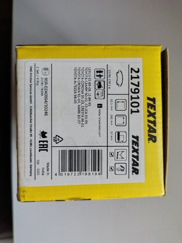 Гальмівні колодки textar 2179101 toyota lexu , фото