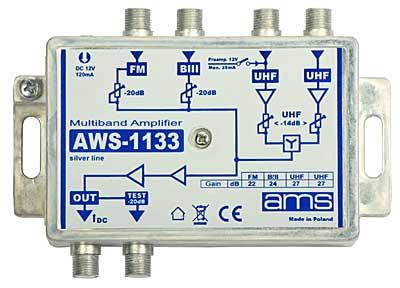 WZMACNIACZ ANTENOWY DVB-T ZE ZWROTNICĄ AWS-1133