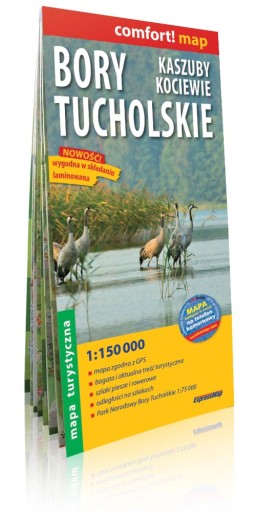 Bory Tucholskie, Kaszuby, Kociewie; laminowana mapa turystyczna 1:150 000