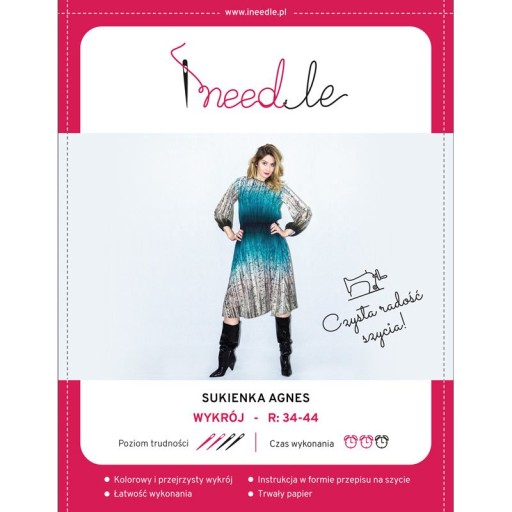 Wykrój na sukienkę - I NEEDLE AGNES - DRUKOWANY CZYTELNY