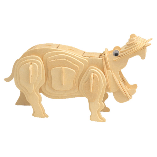 PUZZLE DREWNIANE 3D HIPOPOTAM