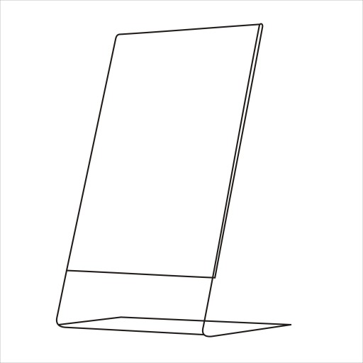 A4 Stojak na menu/ulotkę z Plexi L pionowy