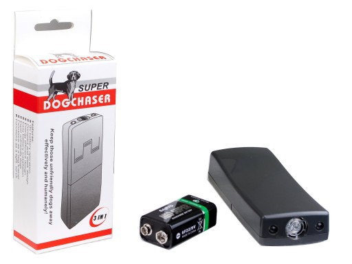 ODSTRASZACZ PSOW LATARKA DOGCHASER 2 PSY + BATERIA