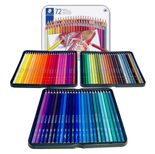 STAEDTLER KREDKI METALOWE PUDEŁKO PIÓRNIK 72 KOL