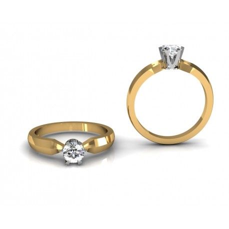 WSPANIAŁY Pierścionek z BRYLANTEM 0.15 ct