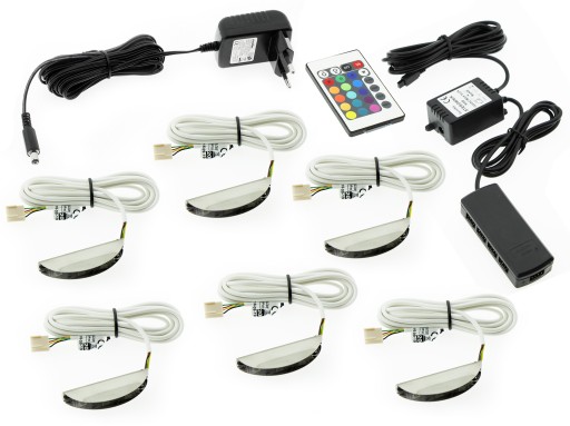 6x KLIPS LED RGB podświetlenie półek szyb TANIO
