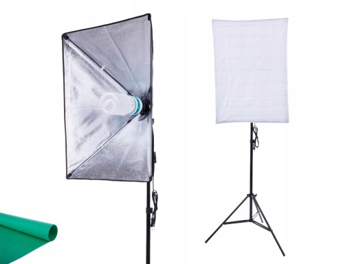 Zestaw SZYBKI MONTAŻ softbox 50x70 STATYW lampa