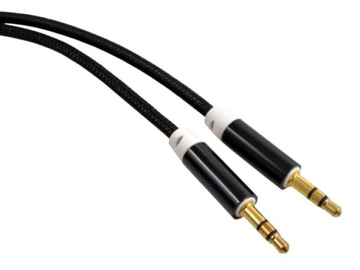 Kabel przewód AUX Jack 3,5 - Jack 3,5 CZARNY 1m