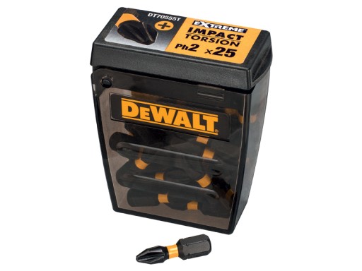 Końcówka Ph2 udarowe 25szt DEWALT TORSION DT70555T
