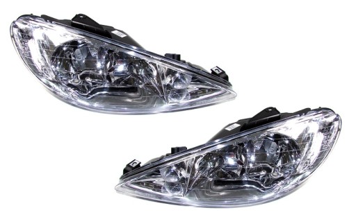 KOMPLET REFLEKTORÓW PEUGEOT 206 H7+H7 1998-2009