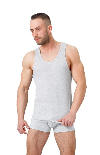 Podkoszulek męski ramiączkach prążek HT szary 3XL