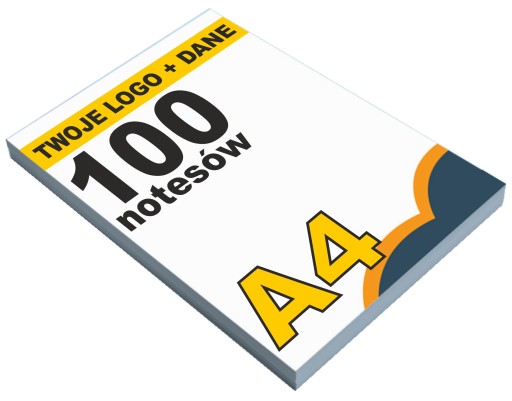 BLOCZKI REKLAMOWE z nadrukiem NOTESY A4 100 sztuk