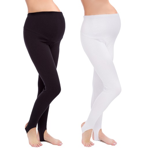 2x LEGGINSY CIĄŻOWE Z ZAPIĘTKA GETRY OCIEPLANE 3XL
