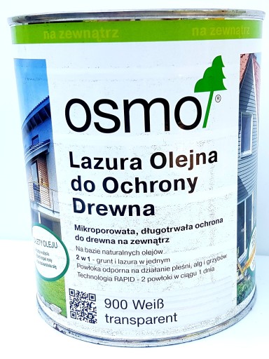 Osmo 900 Lazura Olejna 0,125l Biały