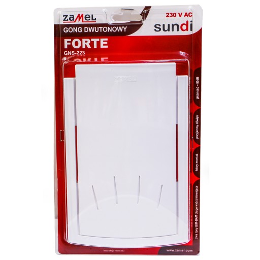 Dzwonek dwutonowy FORTE 230V biały GNS-223-BIA