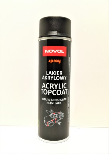 NOVOL Lakier akrylowy czarny satynowy spray
