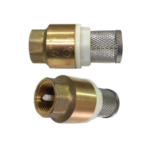 ZAWÓR ZWROTNY 1/2'' INOX + KOSZ ssący NA WĄŻ myjki