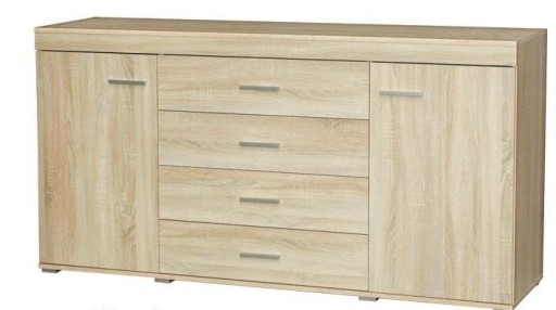 Komoda 180cm dąb sonoma drzwi szuflady system M-1