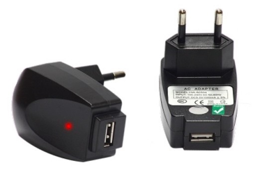 Ładowarka sieciowa 230V z gniazdem USB 5V 1000mA