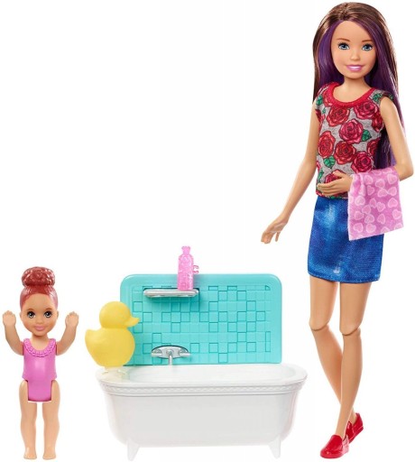 BARBIE SKIPPER OPIEKUNKA KAPIEL Z BABELKAMI WANNA