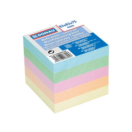 KOSTKA BIUROWA NIEKLEJONA 83X83X75MM MIX KOLORÓW