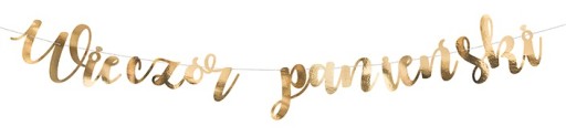 BANER NA WIECZÓR PANIEŃSKI LUSTRZANY ZŁOTY 150 CM
