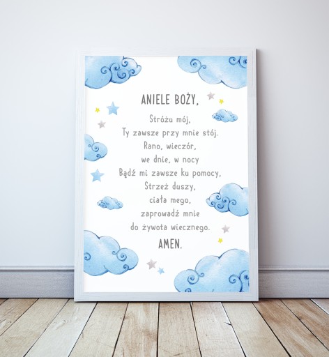 Modlitwa, plakat z modlitwą do pokoju dziecka, format A4