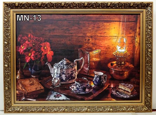 MARTWA NATURA 80X60 CM OBRAZ W ZŁOTEJ RAMIE