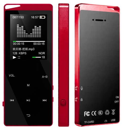 Odtwarzacz MP4 X03 32GB bluetooth głośnik MP3 czerwony