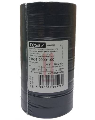 TESA TAŚMA IZOLACYJNA PARCIANA CZARNA 15mm 15m 10