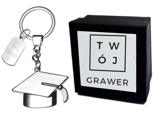 Brelok Metalowy Czapka BIRET Kluczy Grawer + ETUI