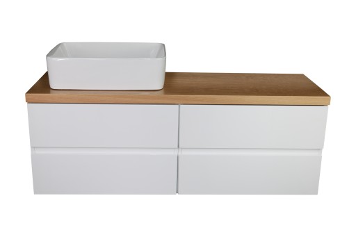 SZAFKA ŁAZIENKOWA MDF Z DREWNIANYM BLATEM! 100CM!