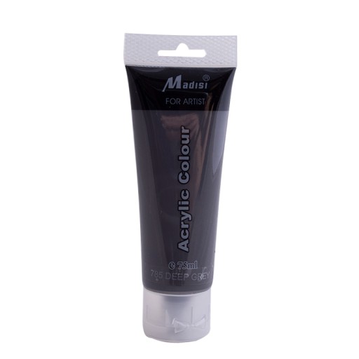 FARBA akrylowa Szara 75ml - nr 785 MADISI - DEEP GREY Farba Akryl Wodna