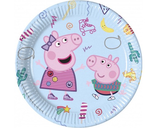Talerzyki papierowe Świnka Peppa Pig 23 cm, 8 szt.
