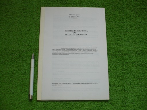 INSTRUKCJA SERWISOWA KAS ADAX-FASY ECR3000/3100