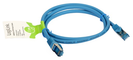 Patchcord LAN S/FTP 1m kat. 6A RJ45 niebieski