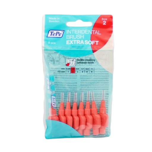 TEPE EXTRASOFT SZCZOTECZKI MIĘDZY. CZERWONE 8 szt.