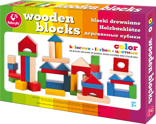 KLOCKI DREWNIANE KOLOROWE