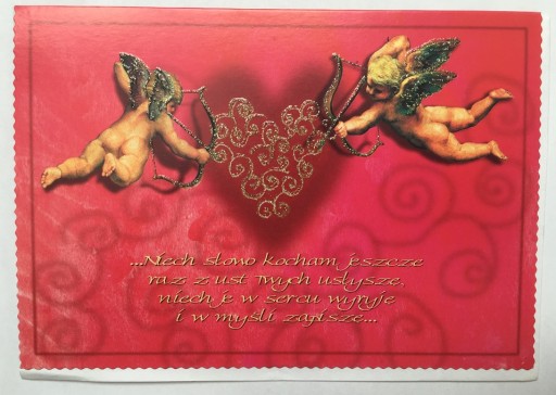 kartka walentynka karnet serce amory strzały
