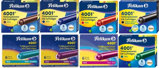 ZESTAW 8 kolorów NABOJE PELIKAN krótkie do pióra
