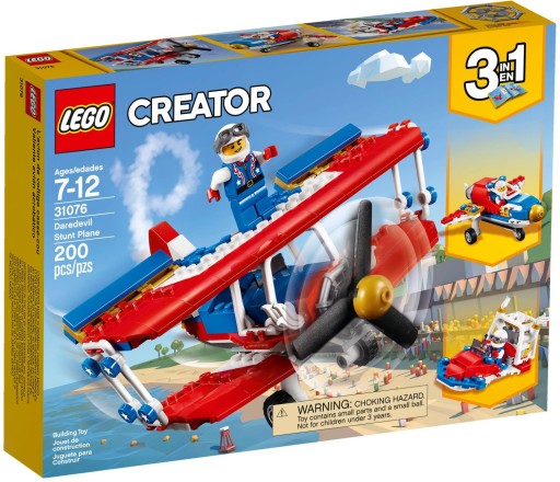 LEGO CREATOR 3W1 31076 SAMOLOT DWUPŁAT ODRZUTOWIEC