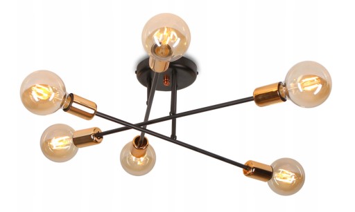 LAMPA SUFITOWA PLAFON LOFT DESIGN VEKEN 6 LED