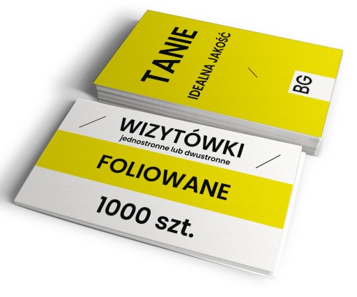 PROMO! 350g WIZYTÓWKI 1000 SZTUK - FOLIA MAT/BŁYSK