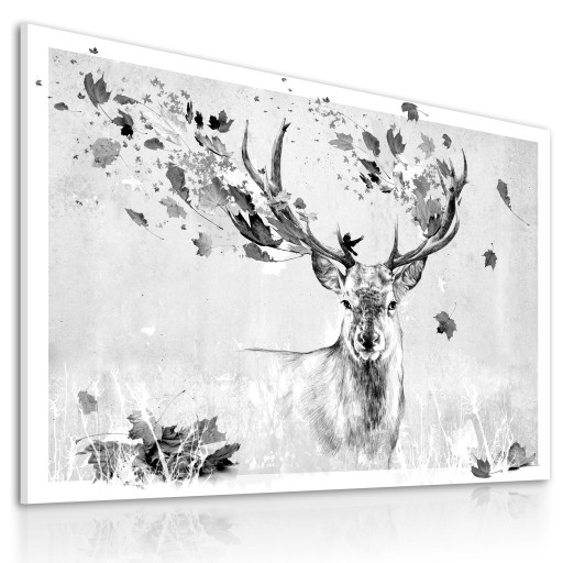 02273 Obraz na płótnie JELEŃ JESIENIĄ 120x80cm