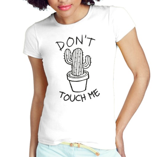 DAMSKA KOSZULKA DON'T TOUCH ME TSHIRT Z NAPISEM XS